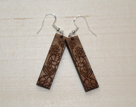 Floral Bar Dangle Earrings