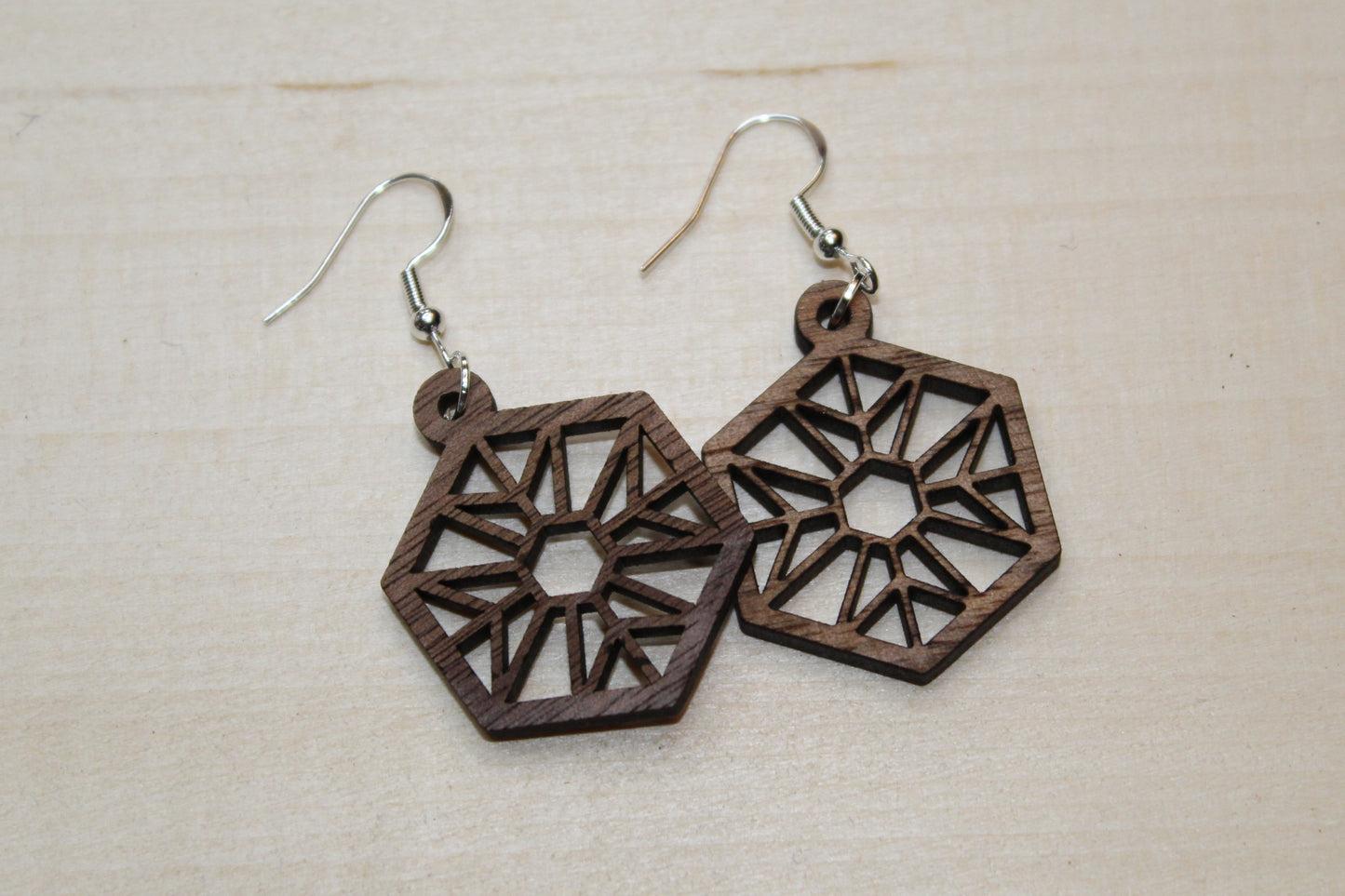Geometric Hexagon Dangle Earrings