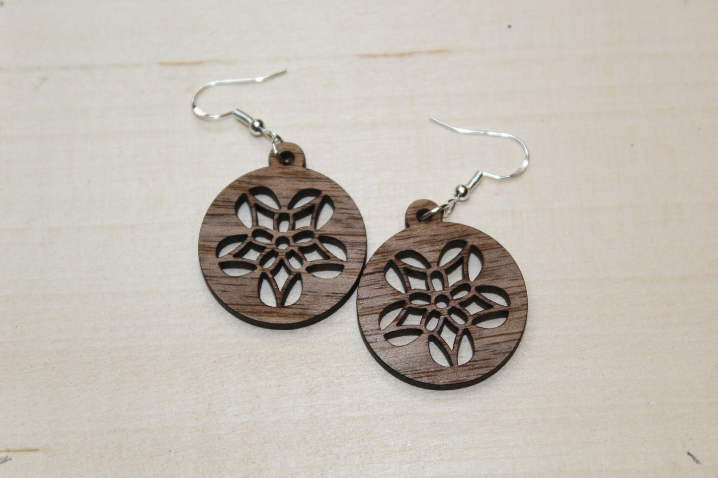 Floral Circle Dangle Earrings