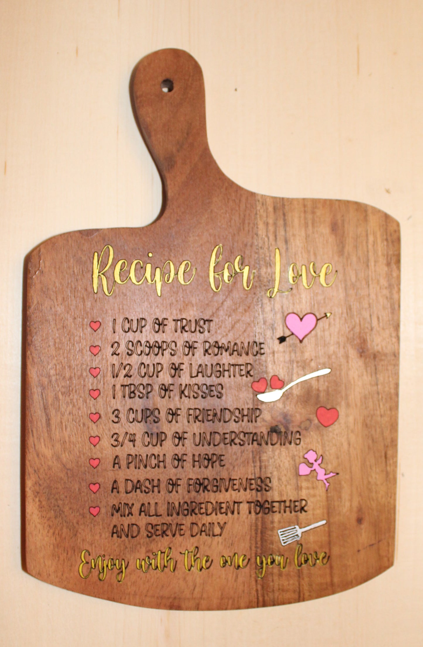 Recipe for Love Decorative Cutting Board