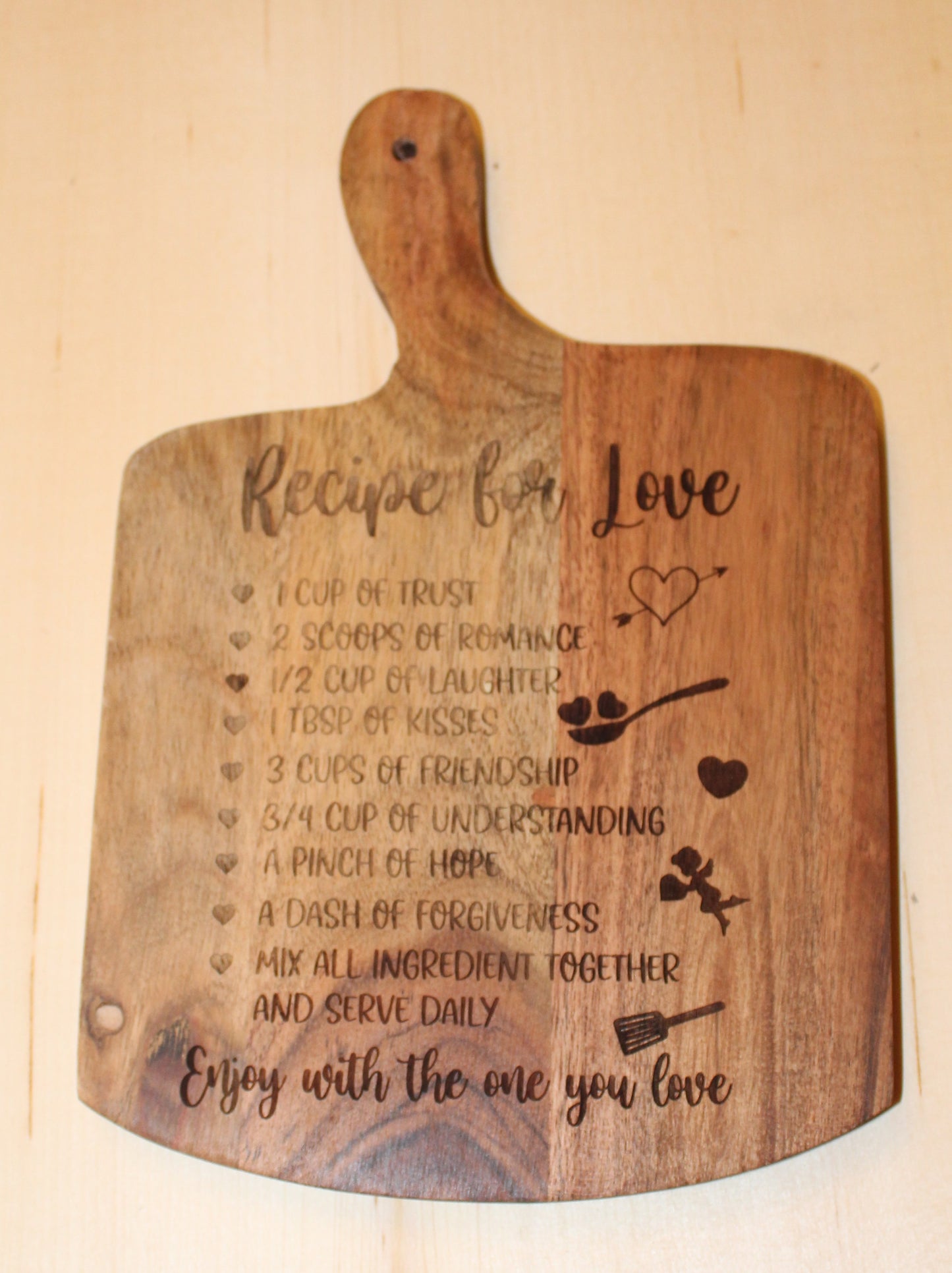 Recipe for Love Decorative Cutting Board