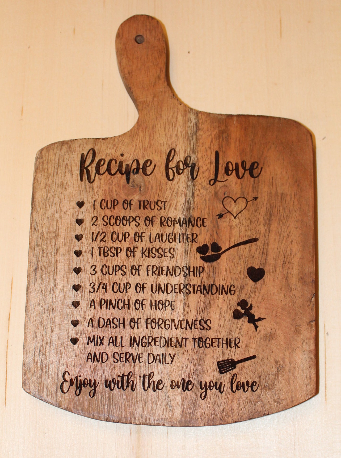 Recipe for Love Decorative Cutting Board