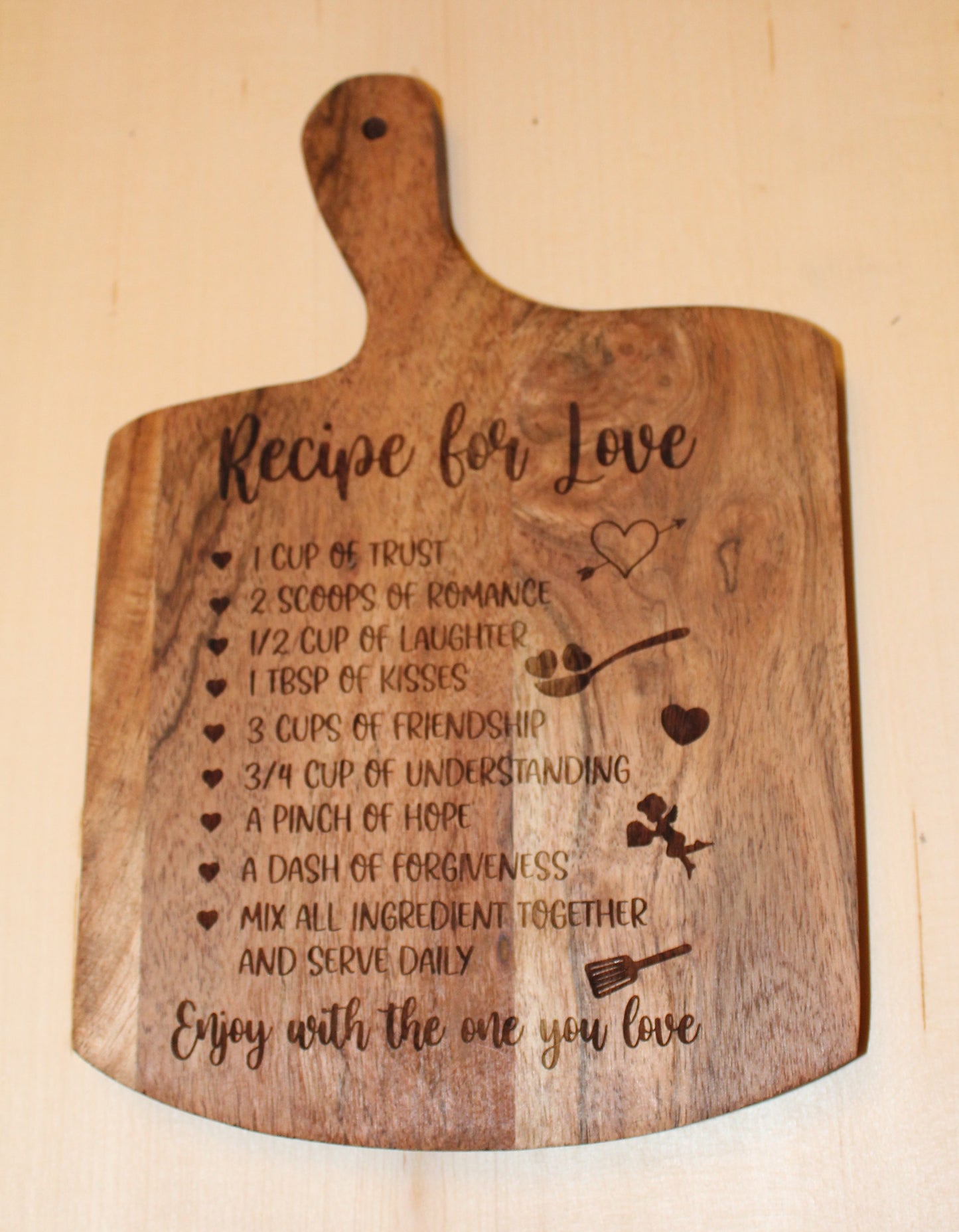 Recipe for Love Decorative Cutting Board