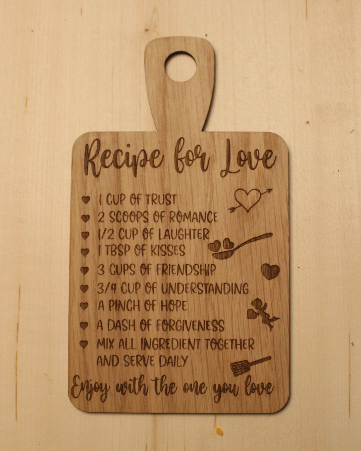 Recipe for Love Decorative Cutting Board