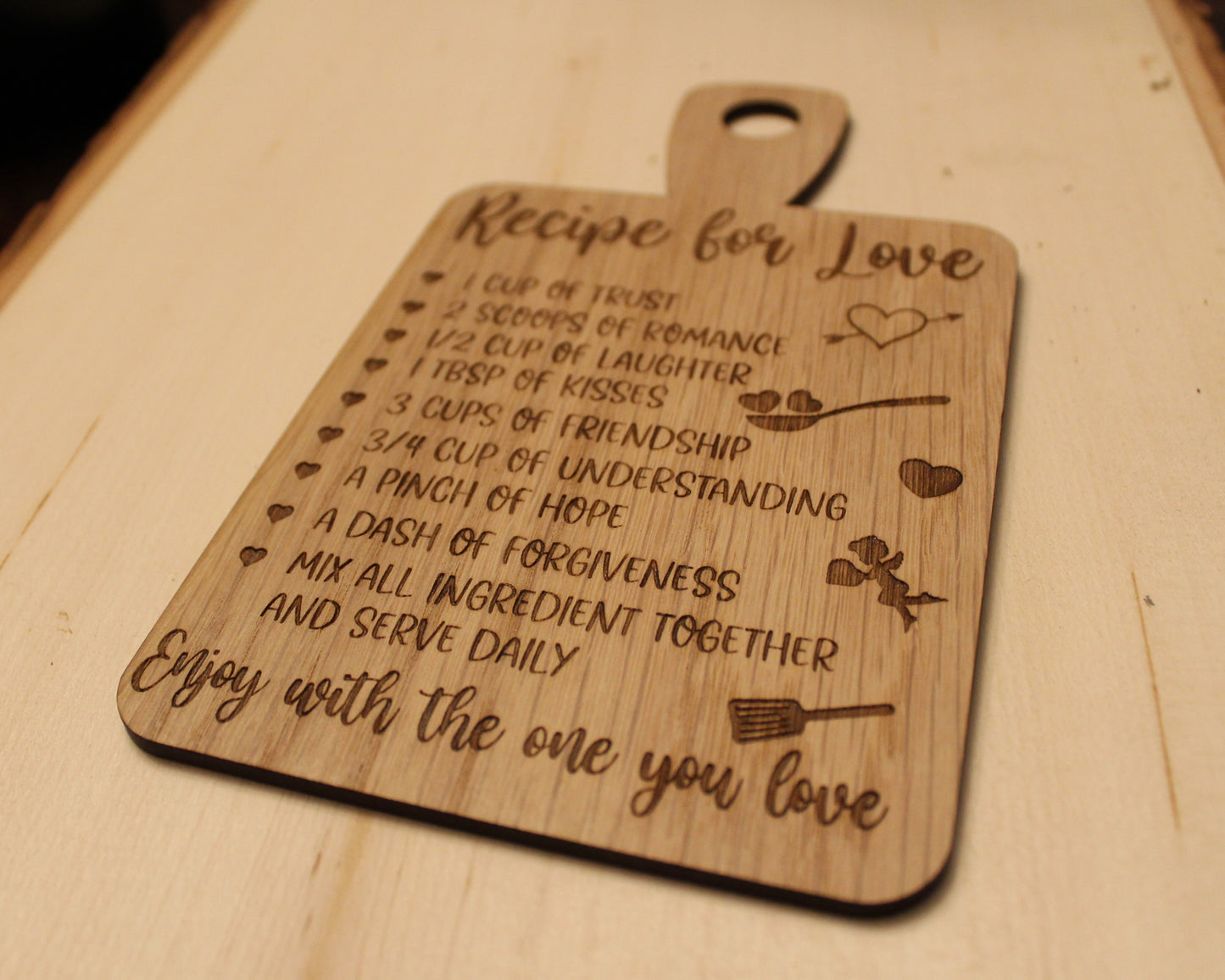 Recipe for Love Decorative Cutting Board