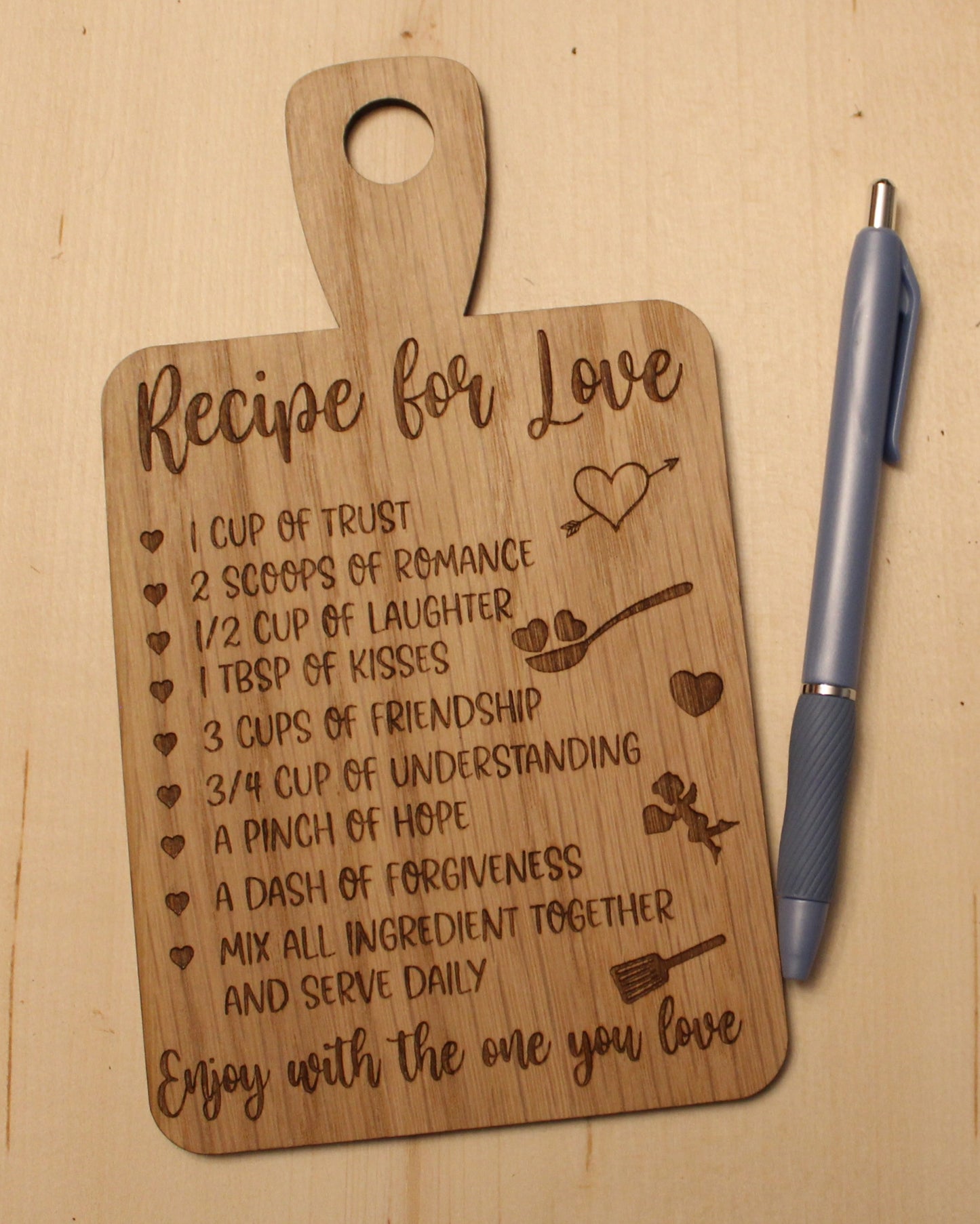 Recipe for Love Decorative Cutting Board