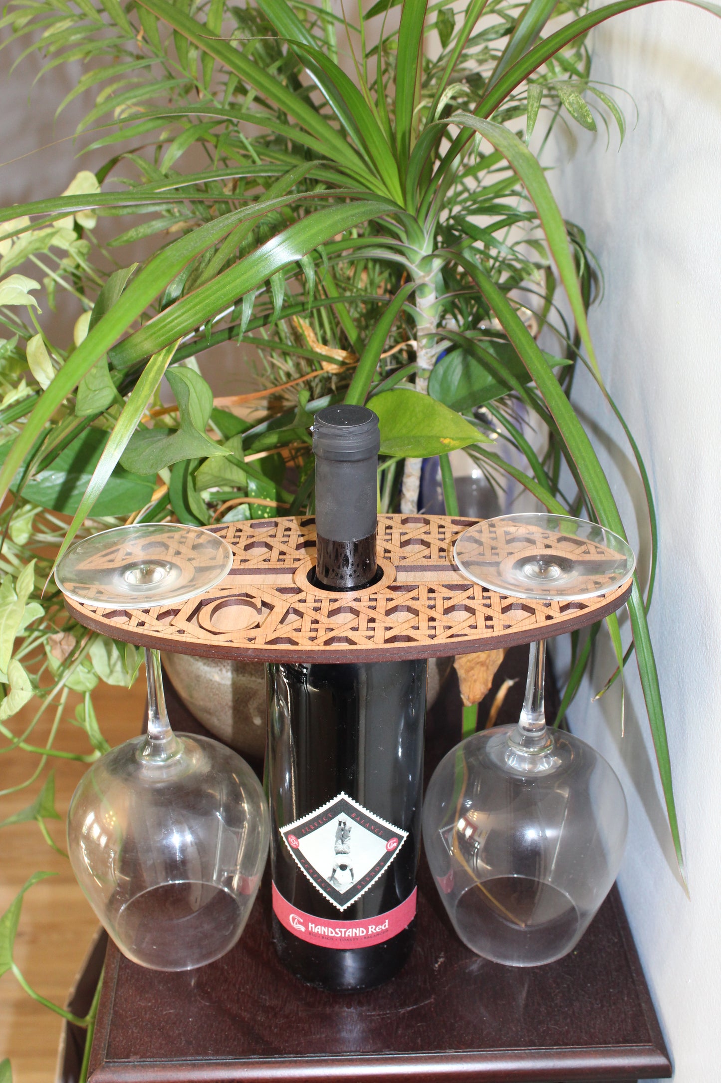 Cane Weave Rattan Monogram Wine Server