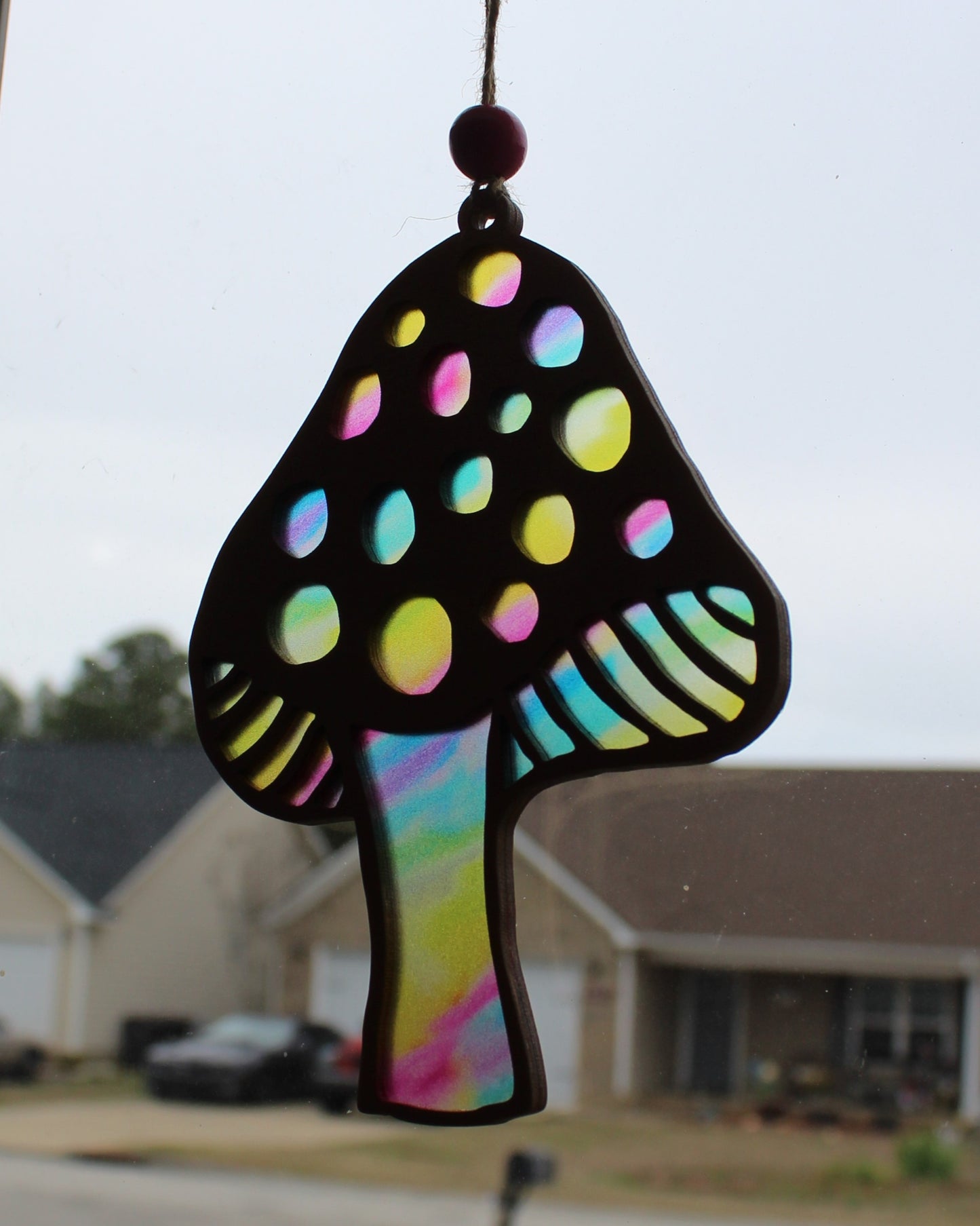 Fly Agaric Mushroom Wooden Suncatcher - Large & Mini Sizes