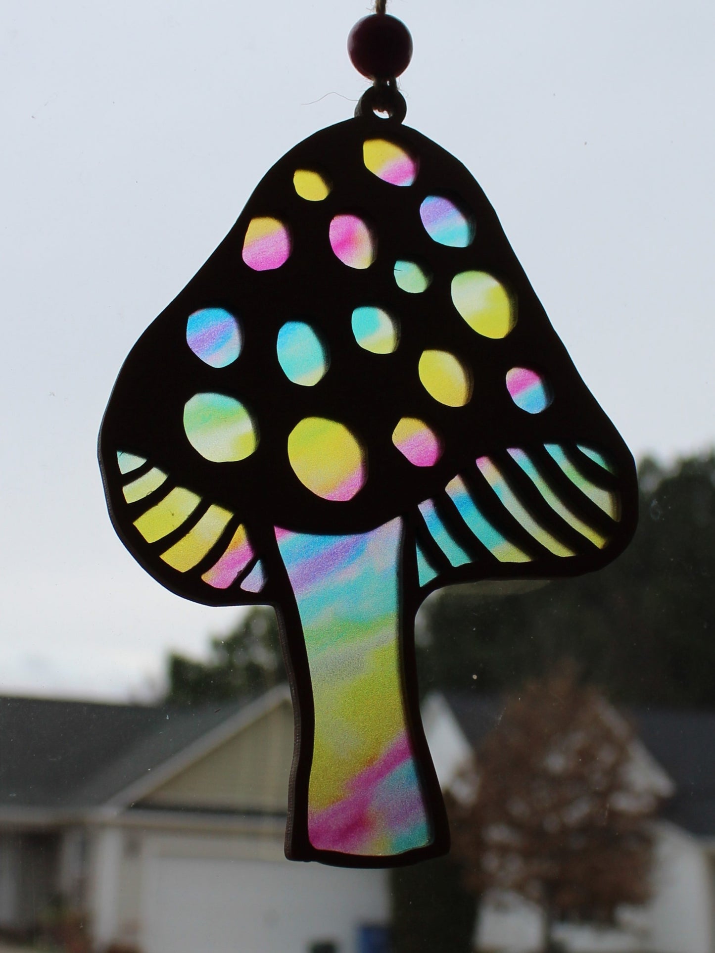 Fly Agaric Mushroom Wooden Suncatcher - Large & Mini Sizes