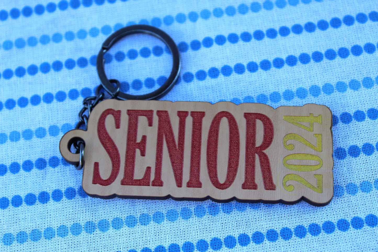 Senior Keychain | Wooden | School Colors | Graduation Gift