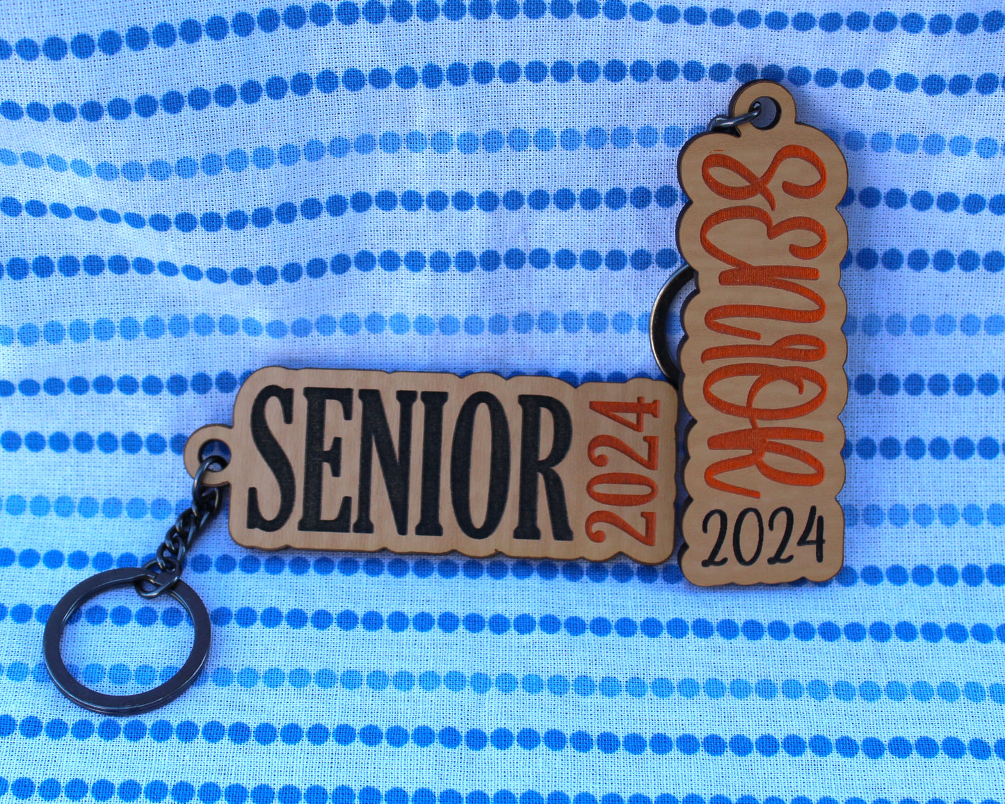 Senior Keychain | Wooden | School Colors | Graduation Gift