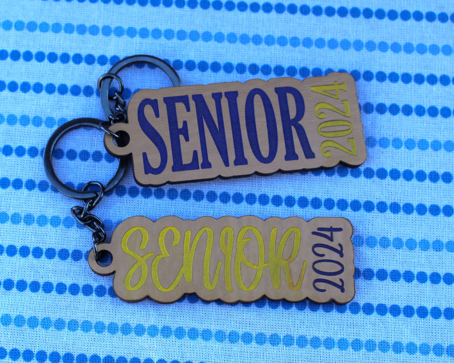 Senior Keychain | Wooden | School Colors | Graduation Gift