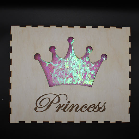 Princess Reversible Sequin Shadowbox Wall Decor