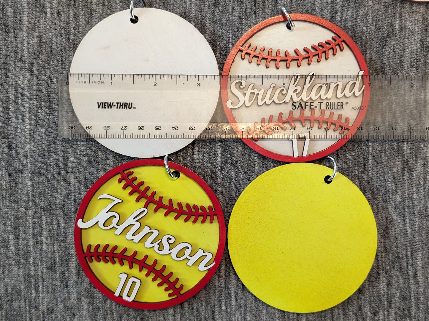 Baseball & Softball | Bag Tag | Ornament | Personalized | Name and Number