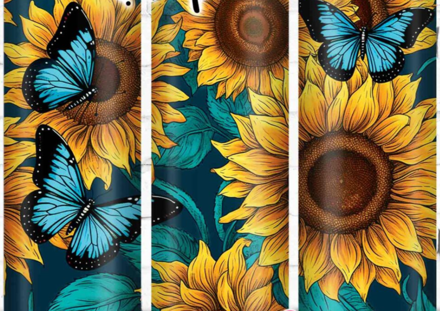 Butterfly Sunflowers Tumbler