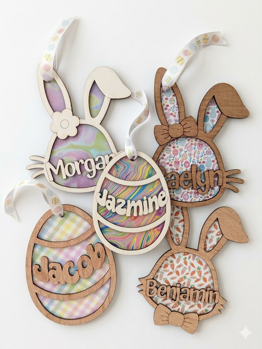 Easter Tags | Personalized | Bunny | Baby Chick | Wooden