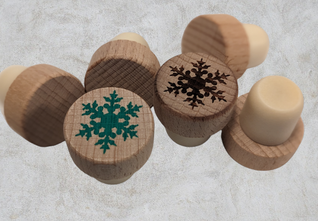 Snowflake (6 Points, hexagon center) wine stopper